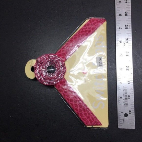 Lindsay Phillips Switch Flops Size L Raleigh Pink Flower Silver Sparkle Reptile - Picture 5 of 5